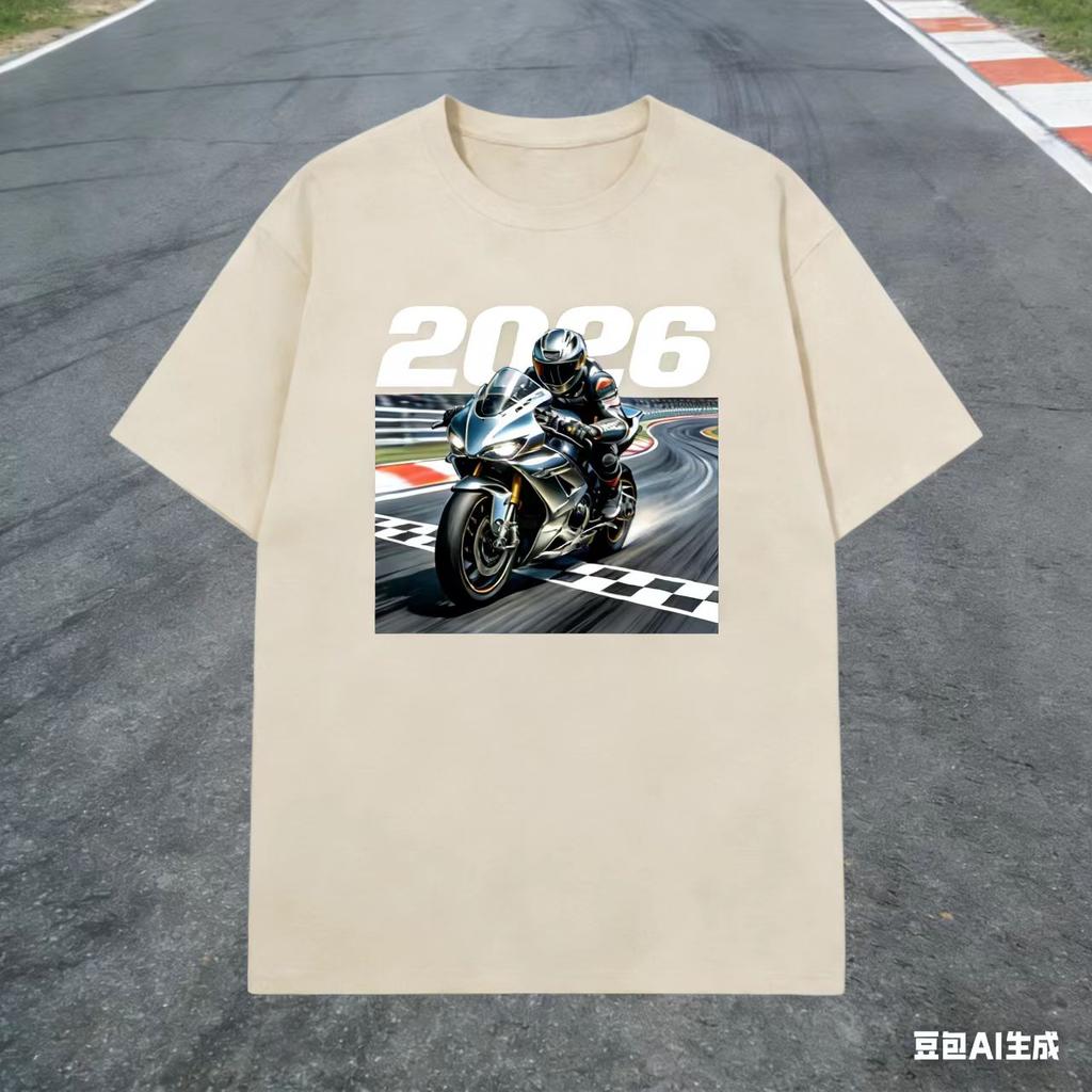 2026 new Superbike Racer Track Print TShirt for Unisex Motorcycle Rider Casual Tops