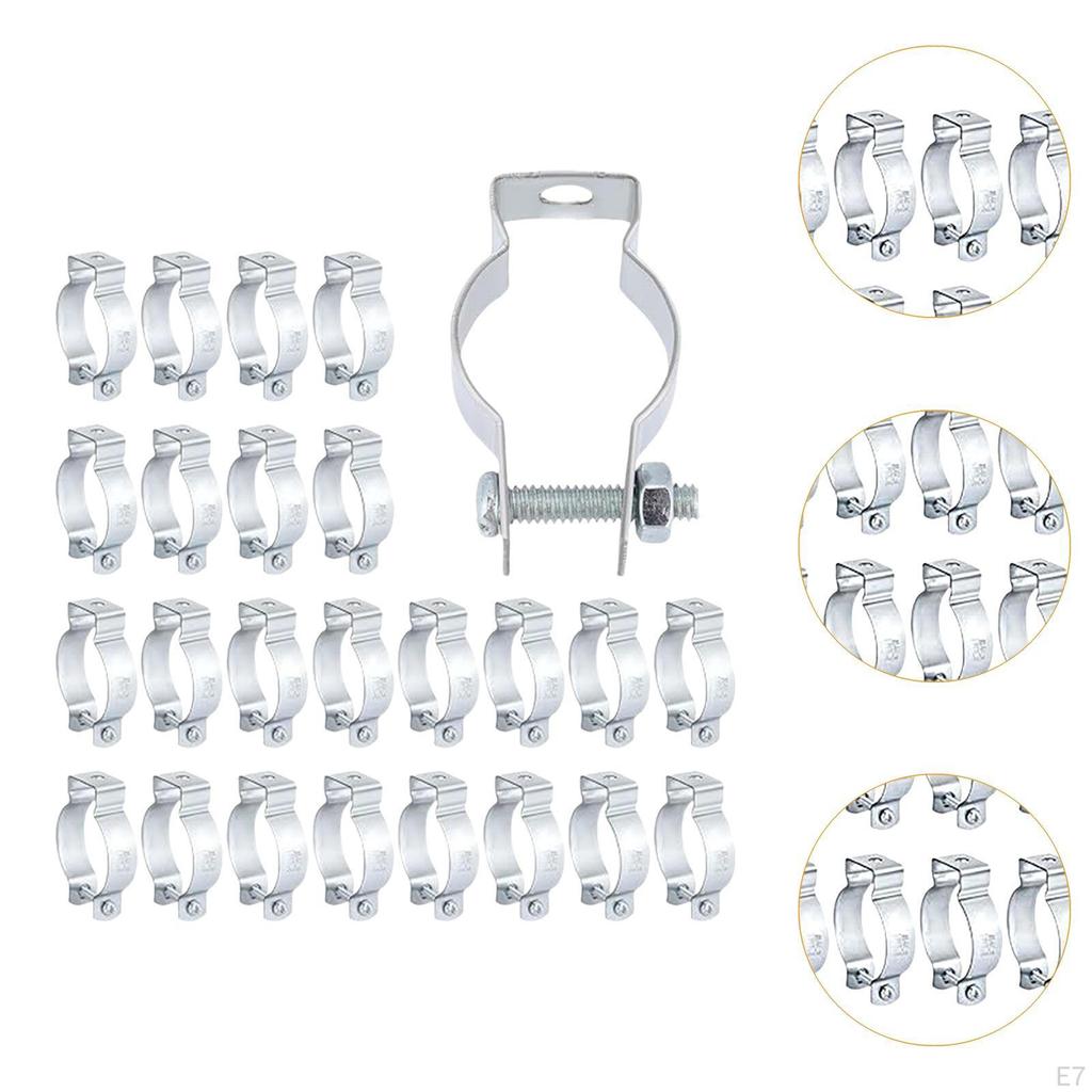 25 Pieces Galvanized Steel Conduit Hangers Supports Silver Versatile High Performance Rigid