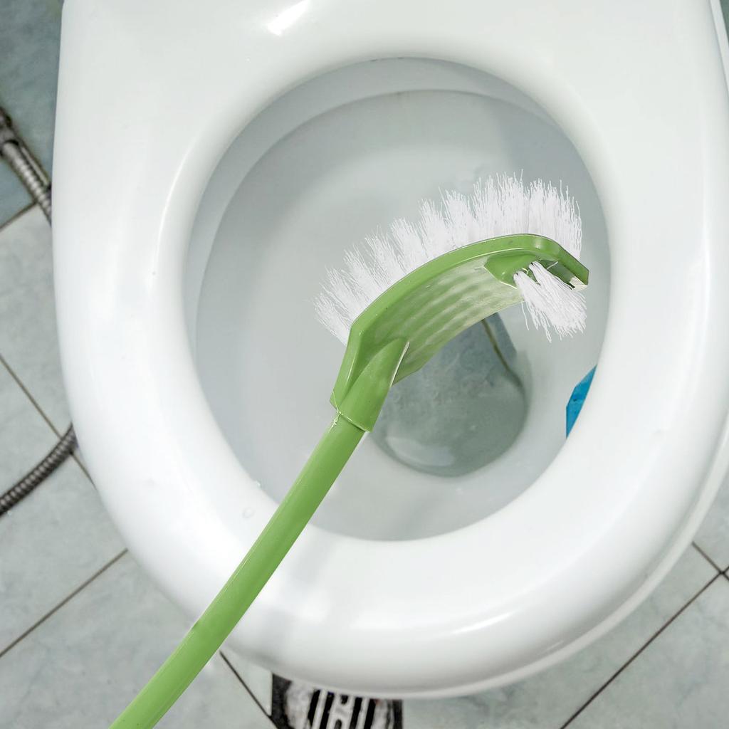 Toilet Brush Cleaning Brush Plastic Portable Long Handle Green Hanging Hole Bathroom Toilet Bowl Scrub Strong