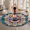 Mandala Blume Runder Teppich Flanell Bedruckter Teppich Boho Kunst Design Heimdekoration Gemütlich Weiche Bodenmatte Wohnzimmer Innenbereich