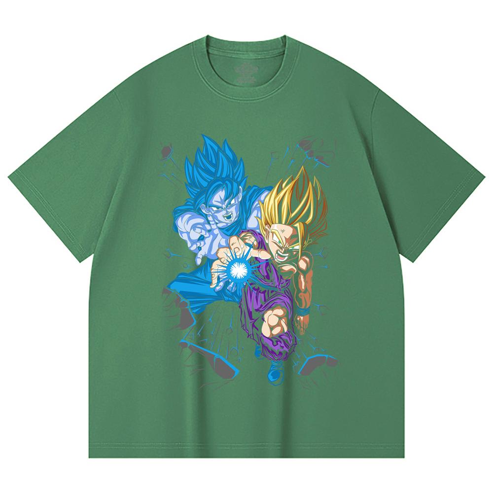 230 Gsm 100% Cotton Dragon Ball V64 Gohan Goku Print Unisex Heavy Cotton T Shirt