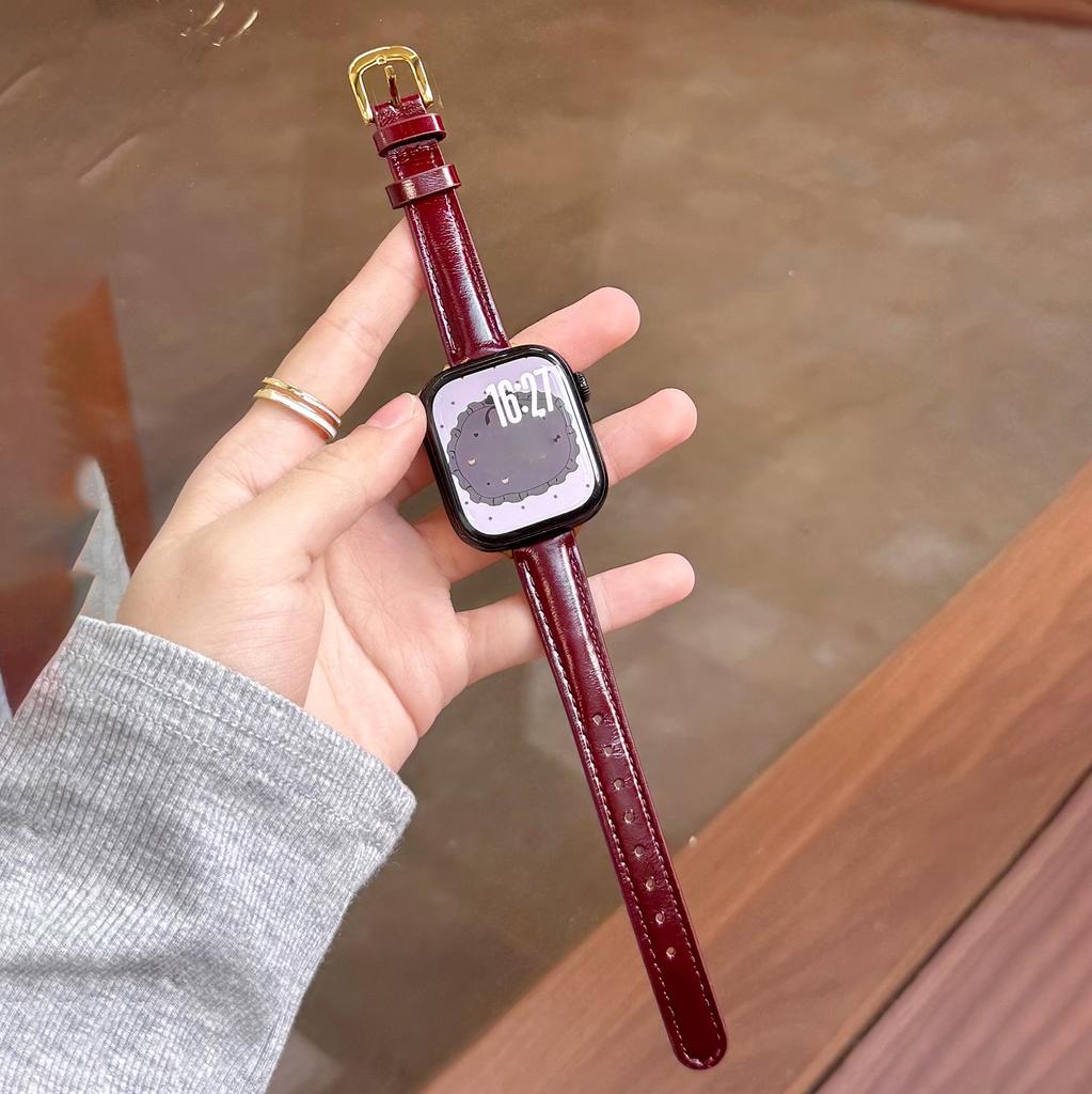 Hochwertiges geöltes Lederarmband für Apple Watch 49 46 45 44 42 41 40mm Mädchen Geschenk für IWatch Vollständige Serienmodelle S11 S10 S9 S8 S7