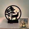Creative Ornaments A Deer Has Your Candlestick Metal Black Wrought Iron Elk Christmas Luminous Decoration Crafts Home Decor