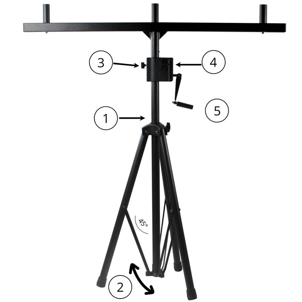 Dna Spt1 Statyw Kolumnowy Trójnożny Typu T Winda Belka Poprzeczna 3X Adapter 35 Mm 130-210 Cm Do 80 Kg