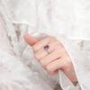 Natural Colored Treasure S925 Sterling Silver Ring for Women's Niche High-end Light Luxury Garnet Topaz Crystal Ring