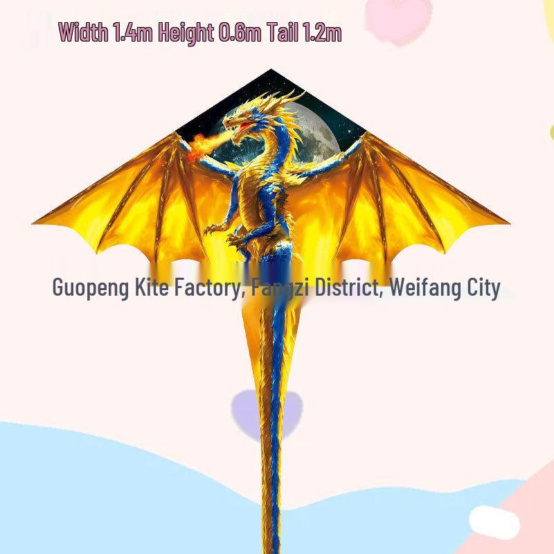 Weifang Pterodactyl Cartoon Kite for Kids - Easy to Fly in Light Breeze, Free Shipping