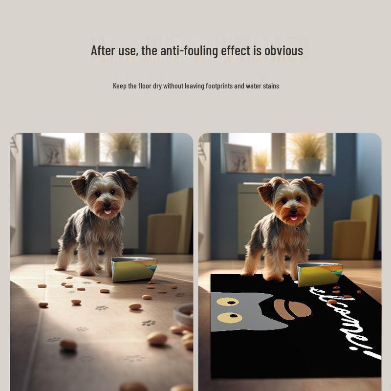 Minimalist Quick-Dry Pet Feeding Mat - Absorbent & Easy Clean for Cats & Dogs