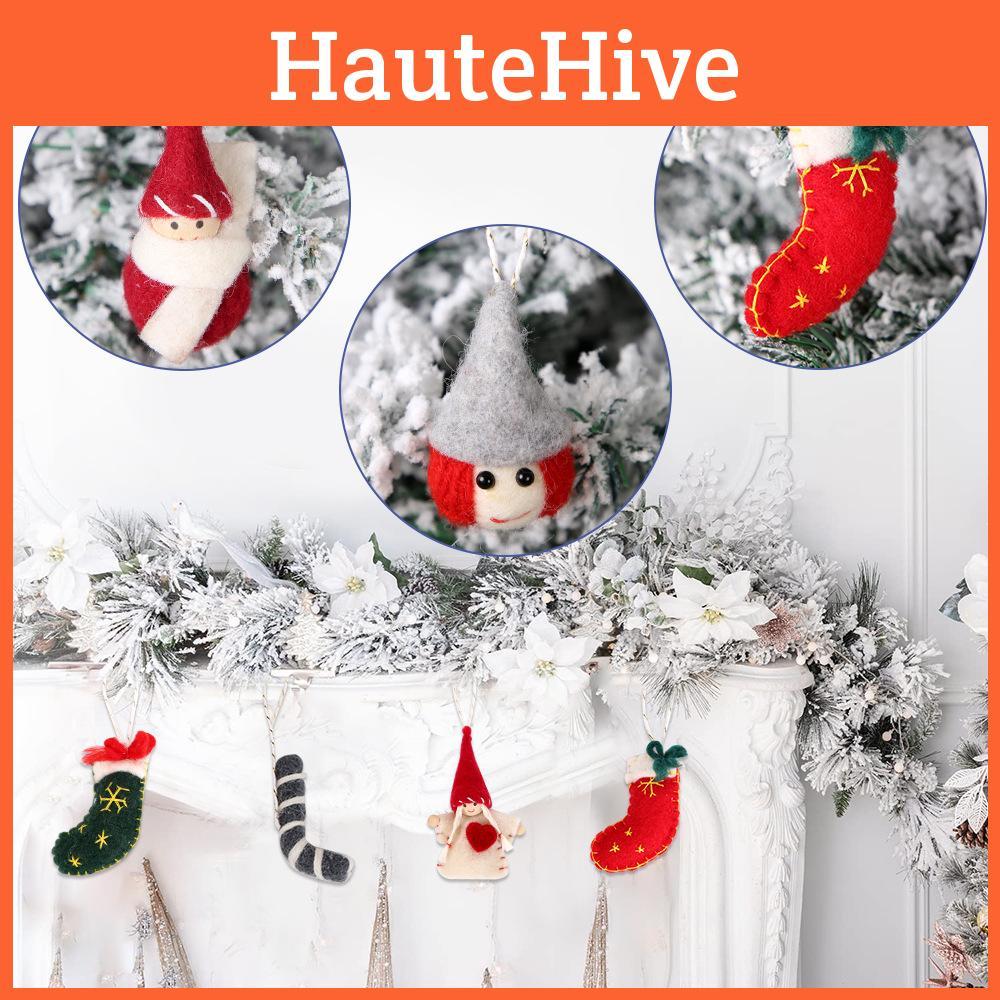 Charming Felt Christmas Doll Figurines Colorful Hat Christmas Tree Accessories