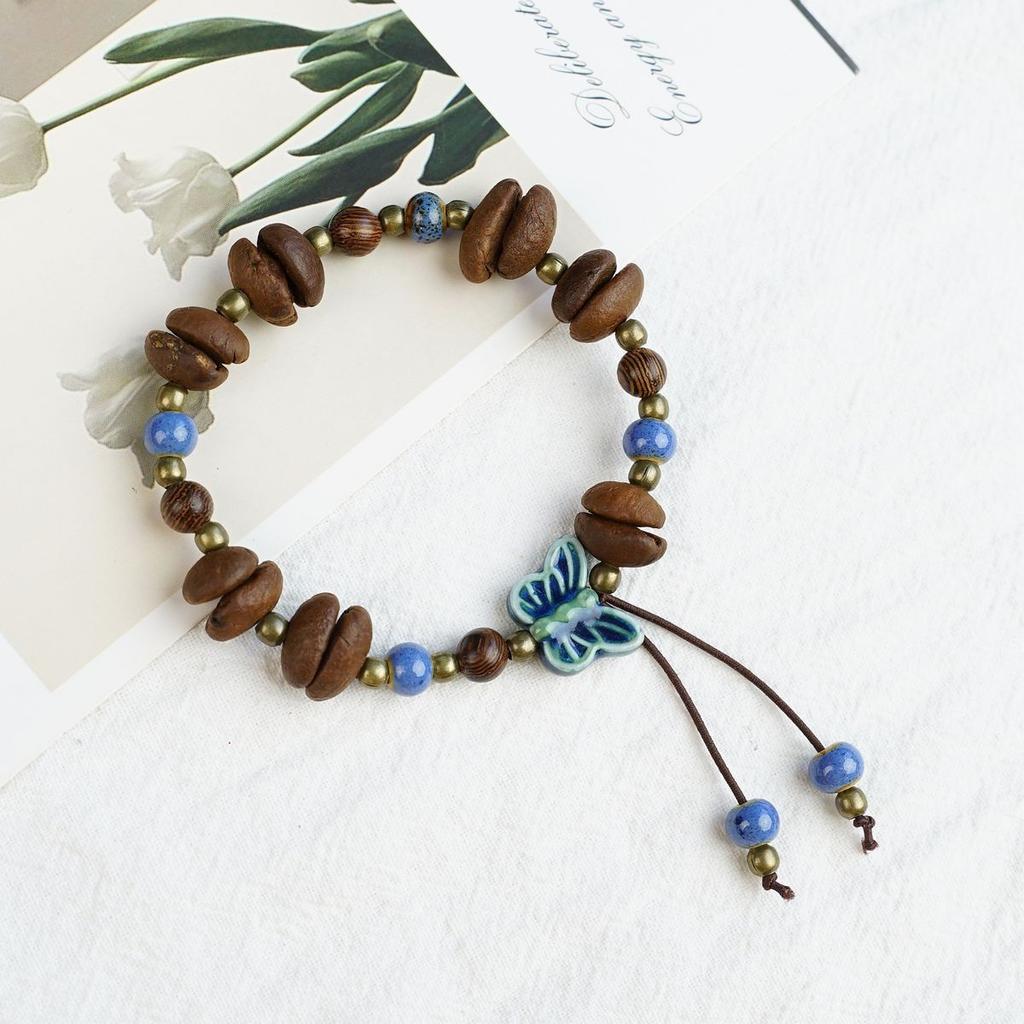 Ceramic beaded bracelet small fresh ancient style national style simple bracelet summer