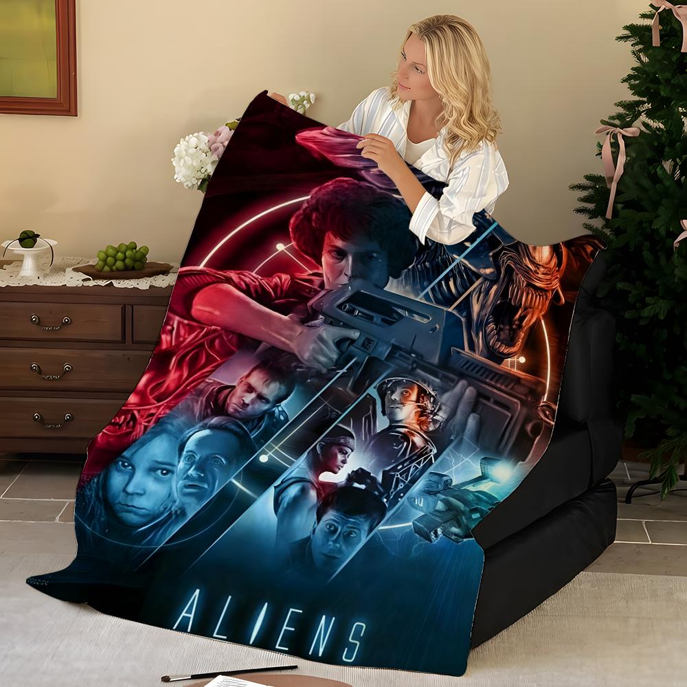 Movie A-Aliens Throw Flannel Blanket, Soft Warm, Durable & Washable cute Cool