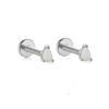 2 Pezzi Orecchino Piercing Minimalista in Acciaio Inossidabile con Opale per Donna Raffinati Piccoli Borchie a Corona Orecchino Cartilagine Gioielli per il Corpo Regalo