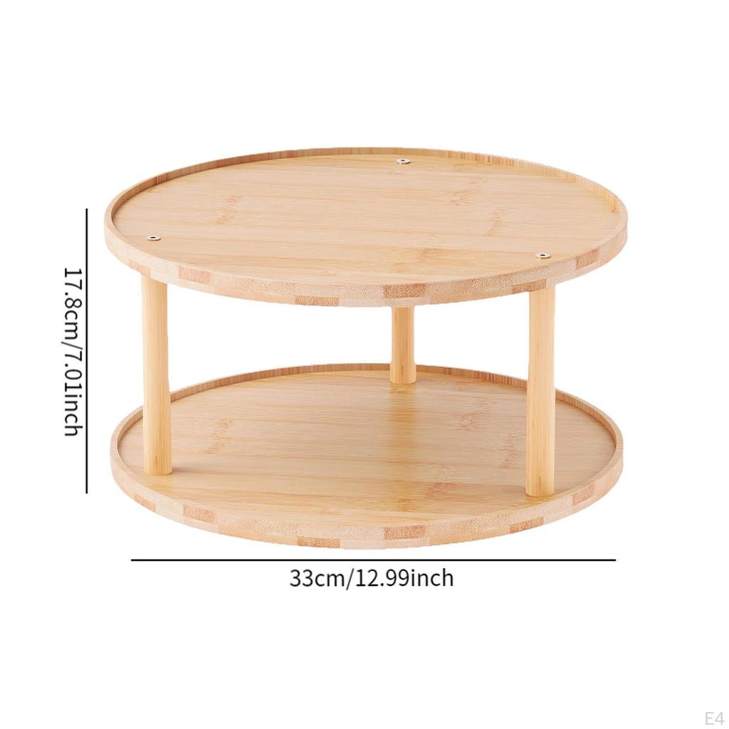 Organizer Seasoning Rack Cosmetic Storage Rotatable 2 Tier Makeup Tray Turntable Condiments