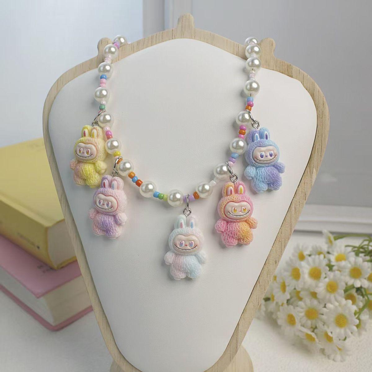 

Новое милое мультяшное ожерелье с подвеской в виде тыквы для лета, универсальный аксессуар-ожерелье для девочек La Bu Bu Bu necklace