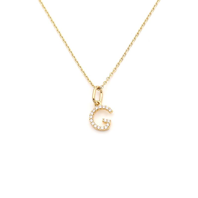 Jewelry Stainless Steel Full Diamond 26 English Letters Pendant Necklace Female Niche High-End Sense Collarbone Chain Does Not Fade