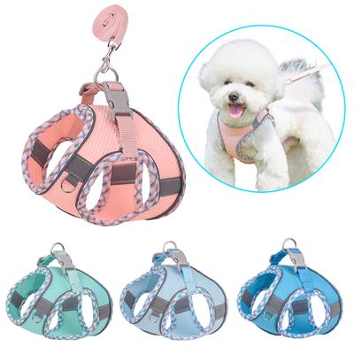 Pettorina riflettente per cuccioli, imbracatura e guinzaglio in rete traspirante per cani di piccola e media taglia, guinzagli per passeggiate con gatti, accessori per animali domestici