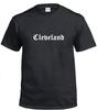 Cleveland T-Shirt Black White Gangster Old English Original Thug Life Tee Shirt