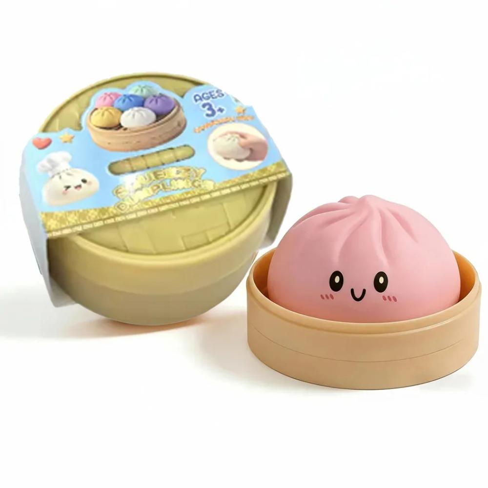 

Colorful Smiley Face Simulation Steaming Basket Big Baozi Kneading Toy with Music Cute Slow Rebound Malt Sugar Baozi Kneading рожевий