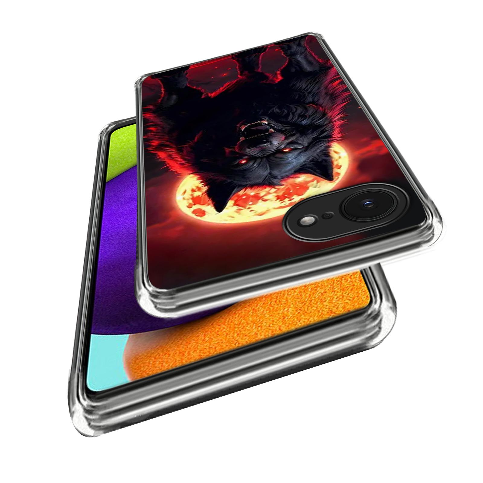 

For iPhone 16e Case IMD Pattern Printed Shockproof TPU Phone Cover Flame Knight