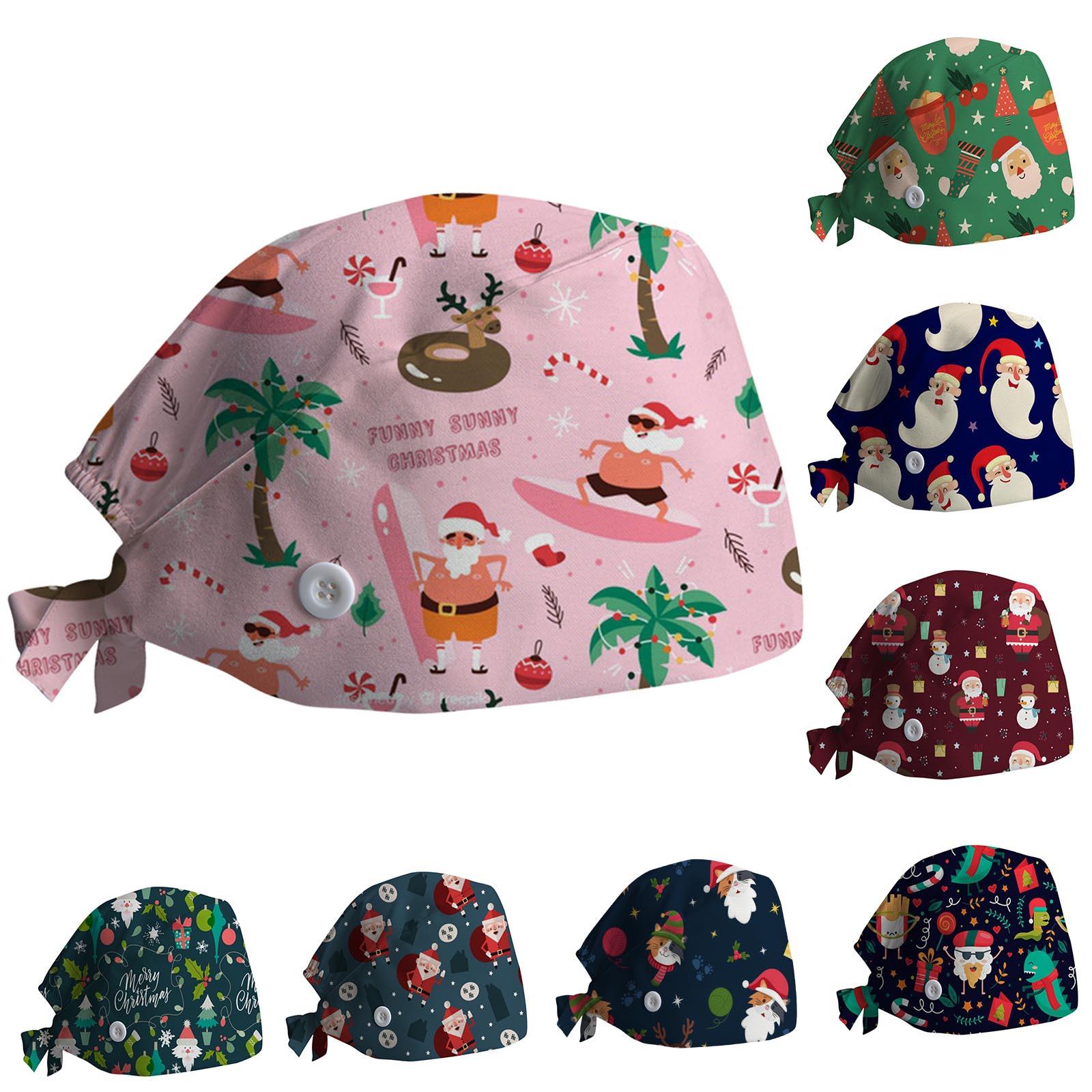 

Christmas Print Hat Leisure Yashmak Stand-Ear Protection