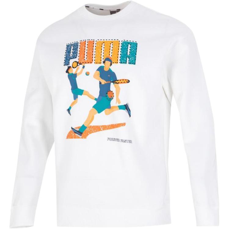 PUMA Tennis Club Graphic Long Sleeve Tee White Men s 538658-02 L