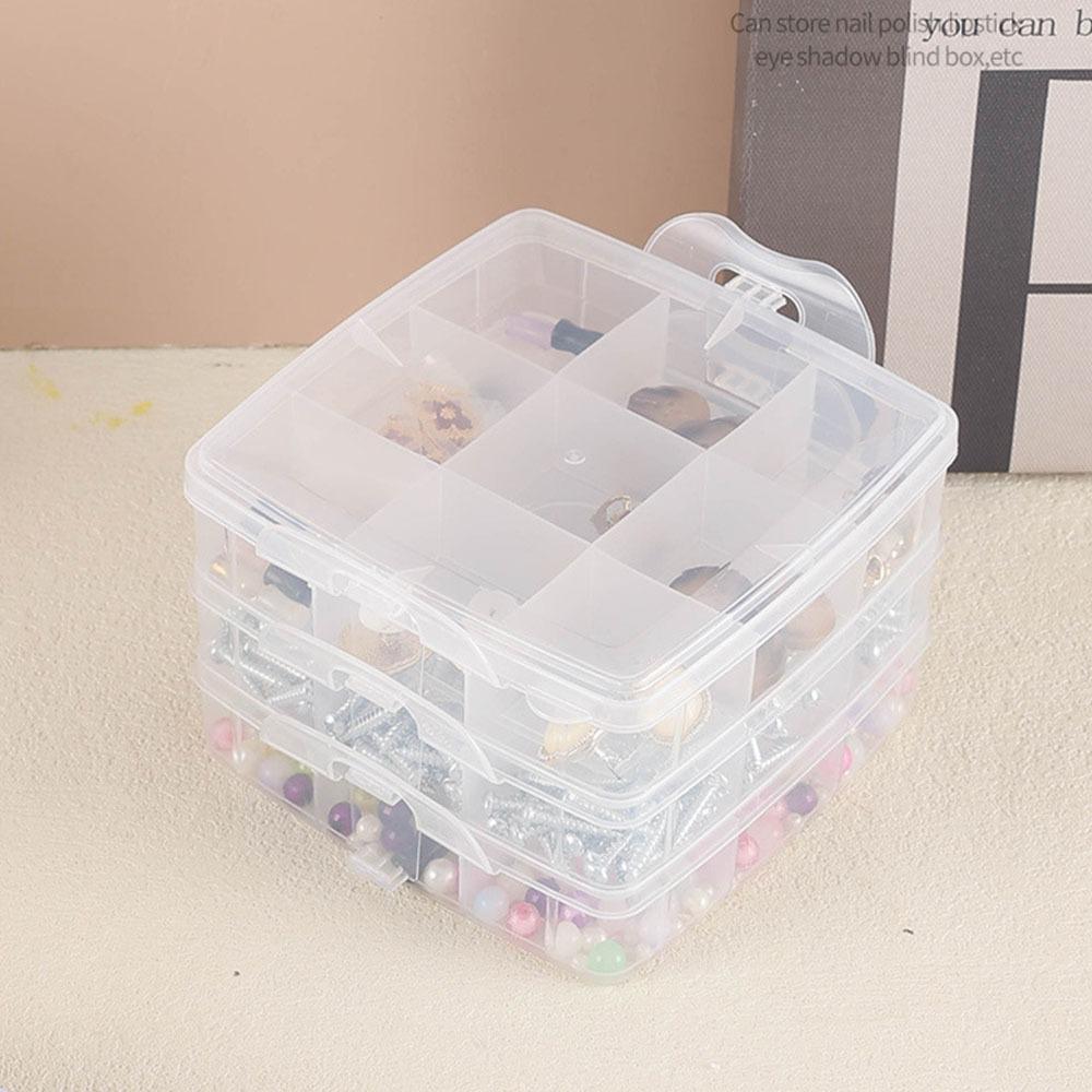 

Transparent Jewelry Beads Box 3-Layer Storage Box for Small Items Fishing Gear Accessories 3-Layer