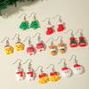 Christmas Cartoon Snowflake Old Man Deer Earrings, Cute Resin Christmas Series Earrings Wholesale