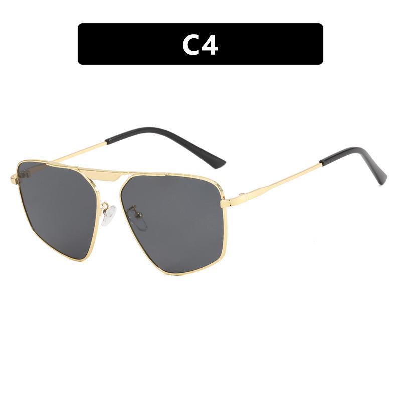 Metal Single Beam Irregular Polygonal Sunglasses Large Frame Women'S Sunglasses Photo Beach Sunshade Sunglasses