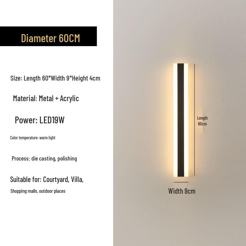 Minimalist Outdoor IP65 Waterproof Wall Light for Garden and Villa