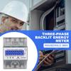 Energy Meter Three-Phase 4-Wire Electric Energy Meter LCD Digital Electricity Consumption Monitor DIN Rail 5-80A 400V for Indoor