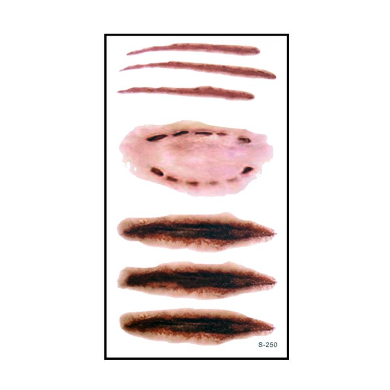 10 szt. Naklejka Tatuaż Halloween Horror Krwawa Rana Blizna Zombie Wodoodporne Tatuaże Tymczasowe DIY Impreza Body Art Makijaż Dzieci Dorosły