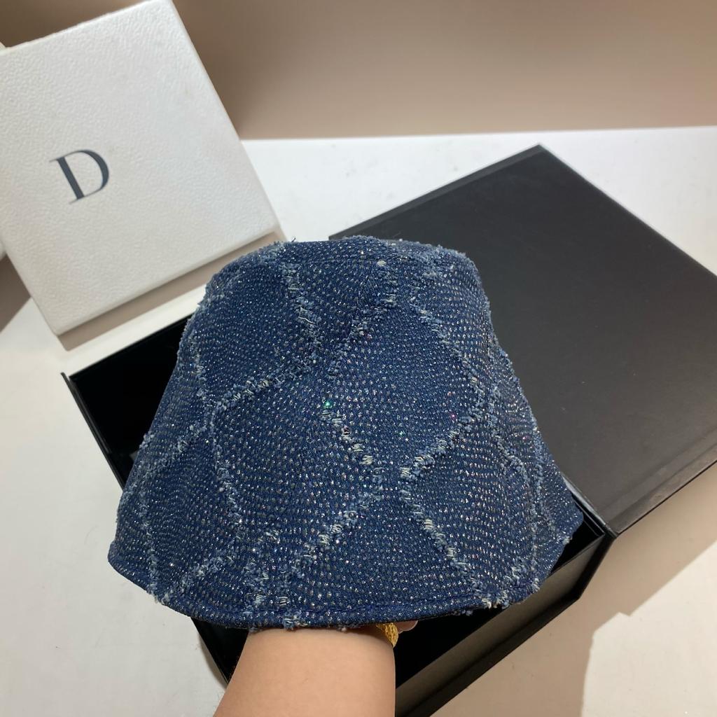 French Paris Designer Gypsy Denim Bucket Hat Japanese Broken Face Small Sunshade Bucket Hat