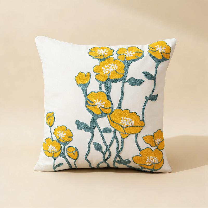 Boho 2D Flat Printed Floral Bird Cushion Cover Throw Pillow Case Sofa Bed Couch Living Room Aesthetic Home Decor