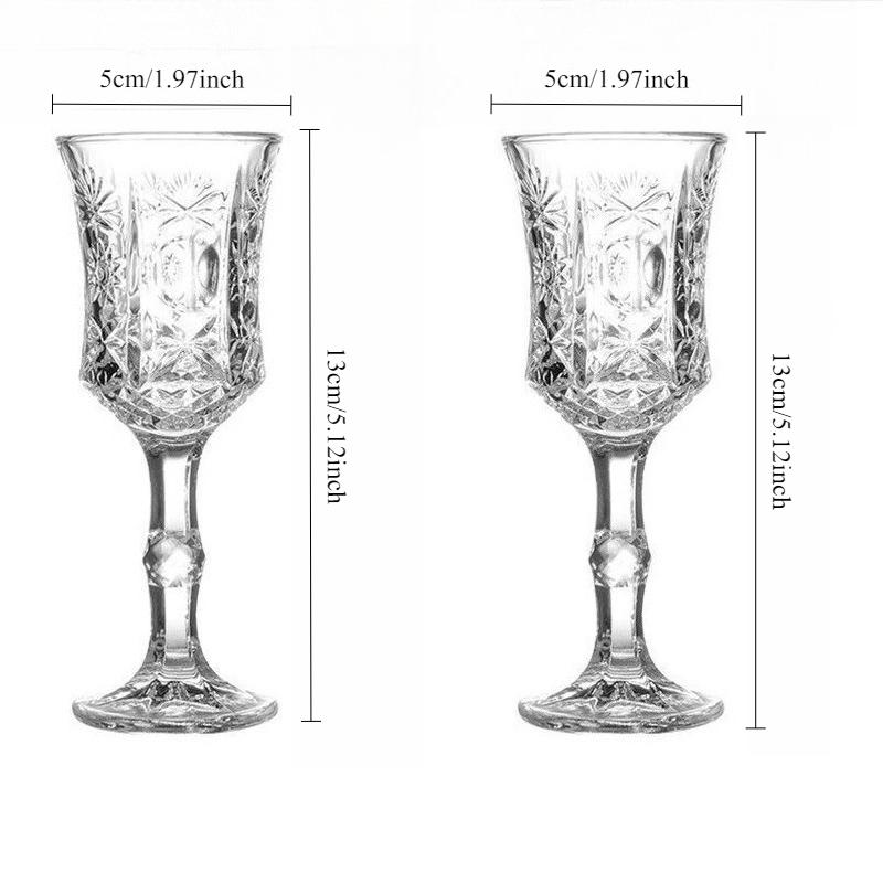 

50ml/100ml Exquisite Cocktail Glass Party Elegant Red Wine Glass Elegant High Footed Wine Glass Creative Carved Sweet Wine Cup 2pcs