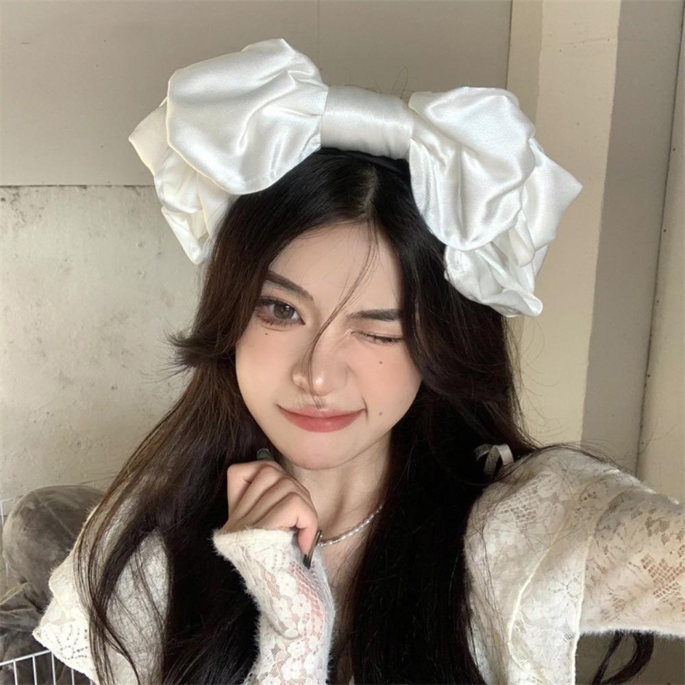Lovely Bowknot Headband Satin Cosplay Hair Hoop Fashion Lolita Hair Band  Costume Decoration