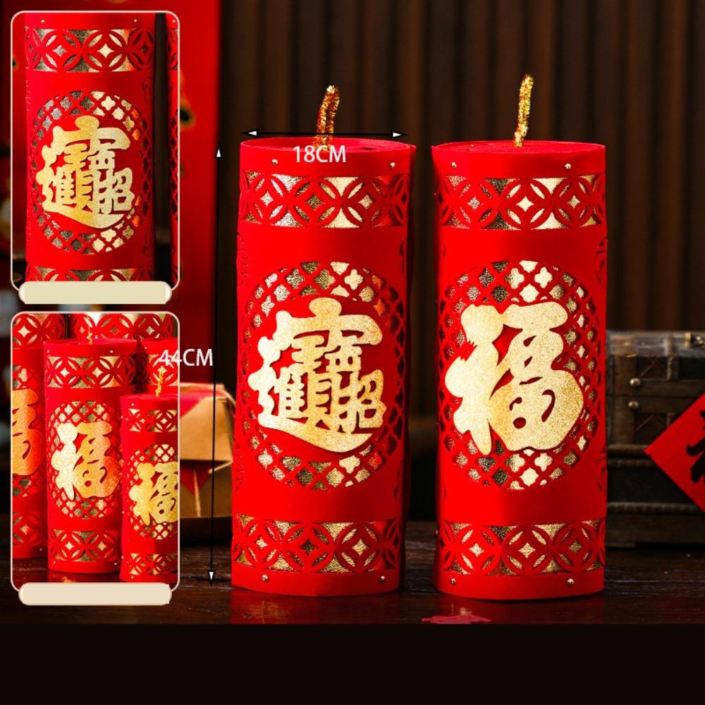 1 Pair Firecracker New Year Decorations Realistic Traditional Spring Festival Firecracker Ornaments 2025 Good Luck
