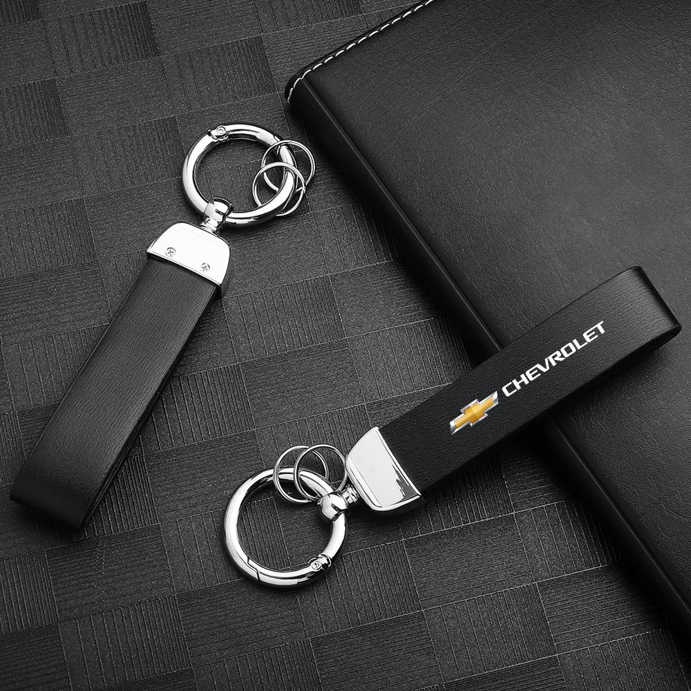 3D Metal Leather Logo Emblem Car Key Chain Keyring for Chevrolet Cruze Lacetti Sonic Spark Sail Aveo Cobalt Captiva Trax Malibu