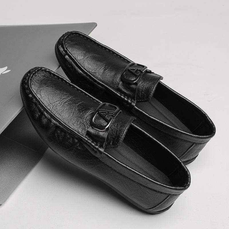 Doudou Shoes Men's Summer New Men's Casual Leather Shoes Fashionable Versatile Business Foot Cover Breathable Soft-soled Shoes
