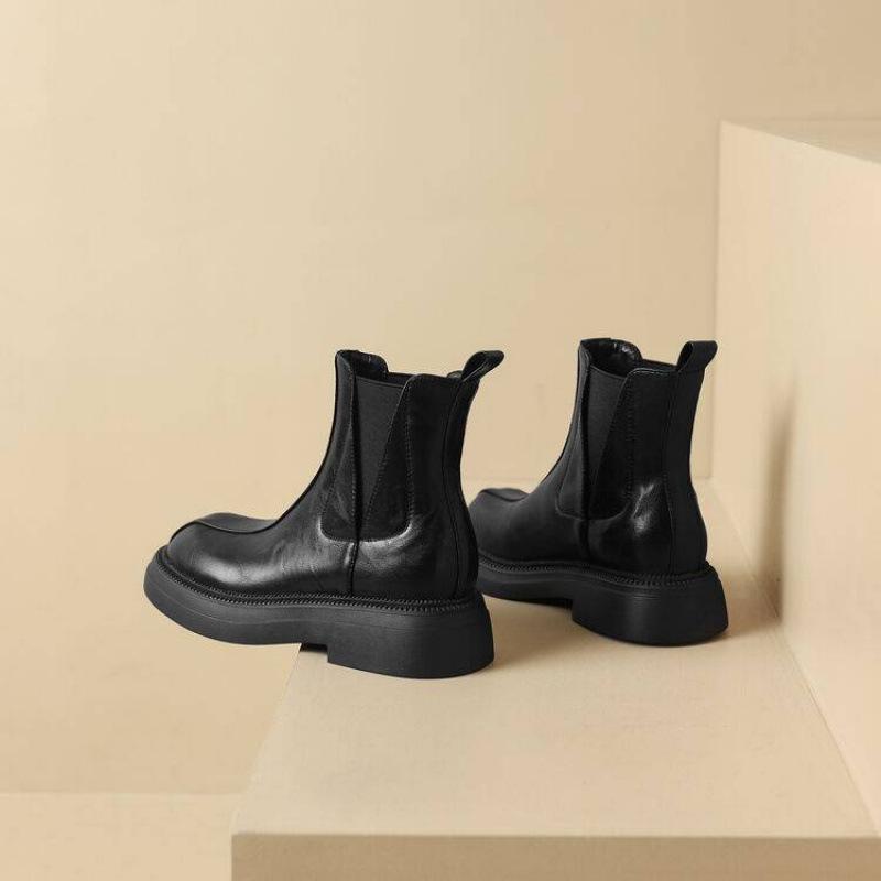 

Осенне-зимние ботильоны с рукавом, на толстой подошве, нескользящие, больших размеров, женские, удобный средний каблук, круглый носок, корейская версия, резиновая подошва M 39 чёрный