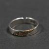 Unisex Adjustable Open Ring With Black Gold Flame Motif Geometric Design Vintage Minimalist Statement Jewelry