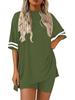 2026 Comfortable Women's Casual Round Neck T-shirt & Elastic Waist Shorts Set