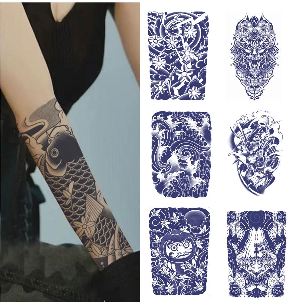  Blossom Arm Juice Tattoo Sticker Semi Permanent Blossom Waterproof Koi Arm Non No G4T7
