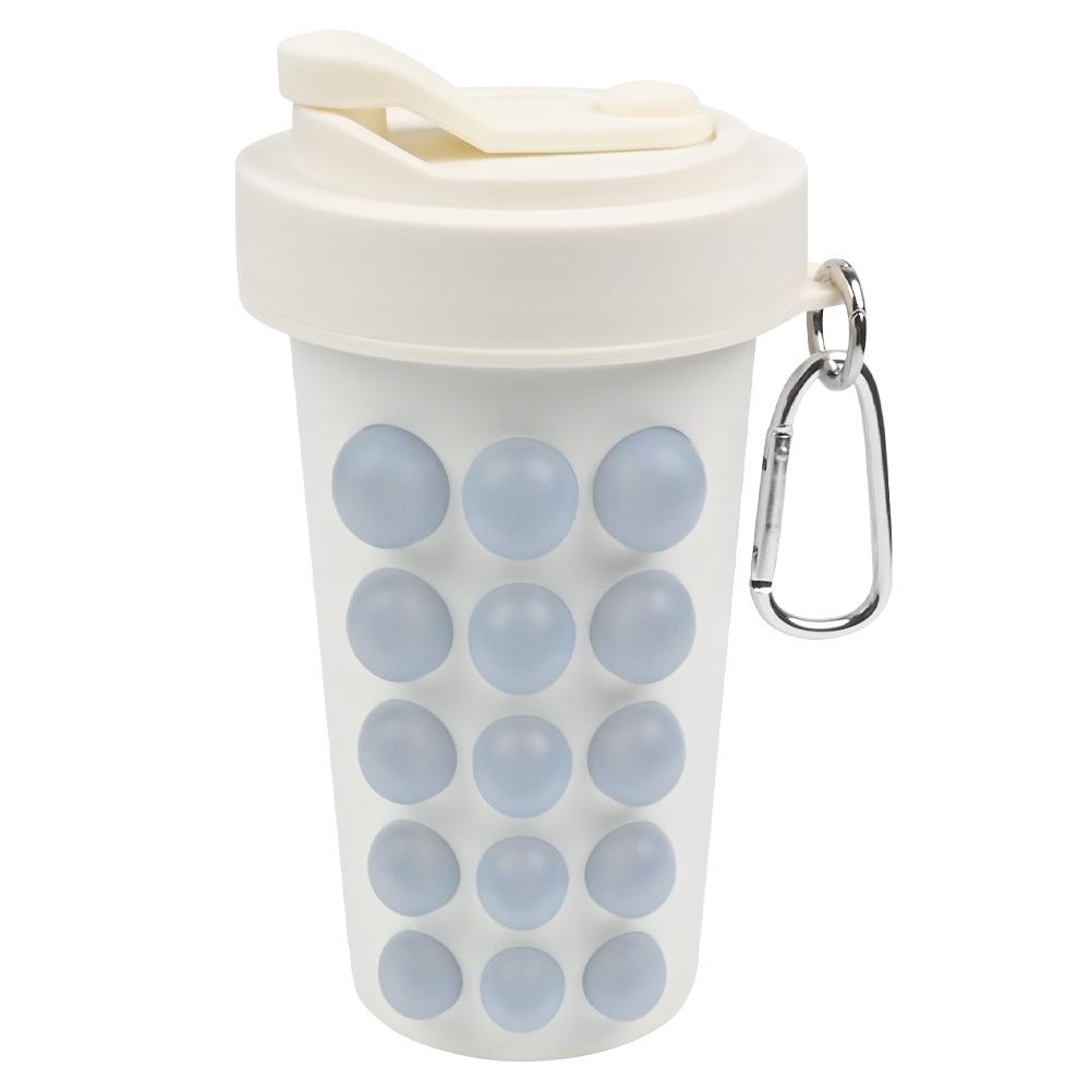 600Ml Creative Cup Food Grade Silicone Ice Cube Tray Mould Stainless Steel Water Bottle Portable Straw Water Cup