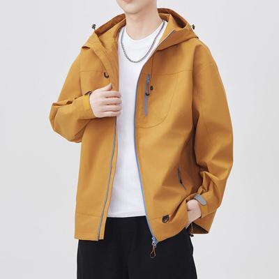 Spring Autumn Men's Youthful Vitality Hooded Jackets Loose Outdoor Windproof Waterproof Jacket Male Jogging Sports Outwear Coats
