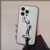 Art Banksy Graffiti Phone Case For iPhone 17,16,15,14,13,12,11,Pro,Max,Plus,Air,X,XS,XR,SE,8,7,Mini,Soft Black Funda