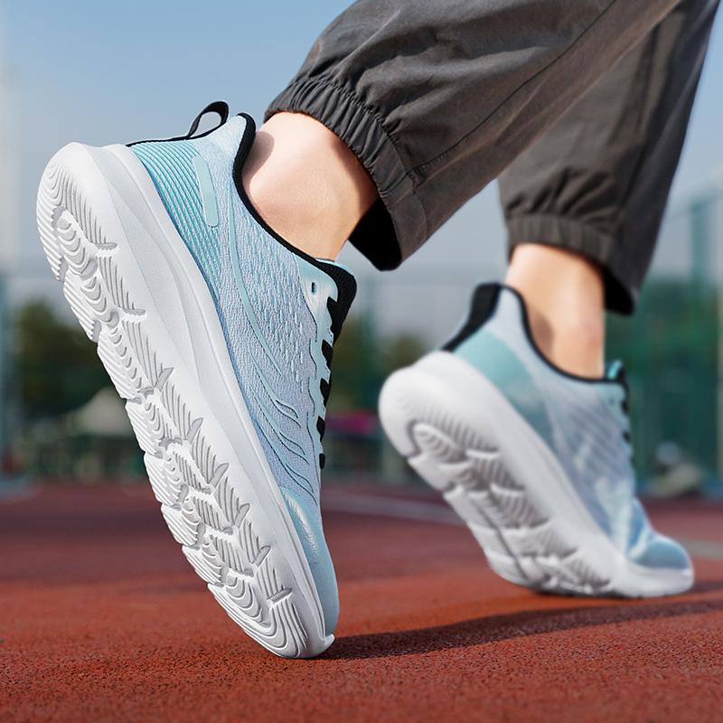 Men’s Black Sports Shoes White Running Sneakers Summer Breathable Shoes Students Over Sized Jogging Shoes Light Weight