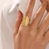 Anelli Metallo Acciaio Inossidabile Larghi Apribili per Donne Uomini Vintage Colore Oro Drip Oil Geometrici Regolabili Anello Dito Gioielli 2024