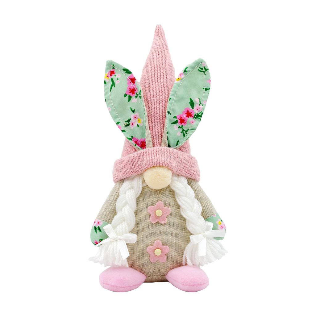 Festival Handmade Rabbit Bunnies Gnomes Dwarf Elf Plush Dolls Easters Decoration for Tabletop and Book Shelf Display