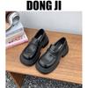 Fashion commuter French black thick heel platform loafers women 2025 Internet celebrity new spring and autumn Mary Jane small leather shoes