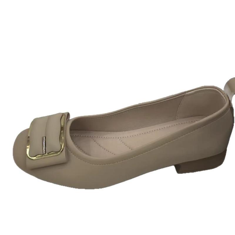 Doudou shoes women's spring new summer shoes middle-aged and elderly with skirts, soft soles and one pedal, shallow single shoes