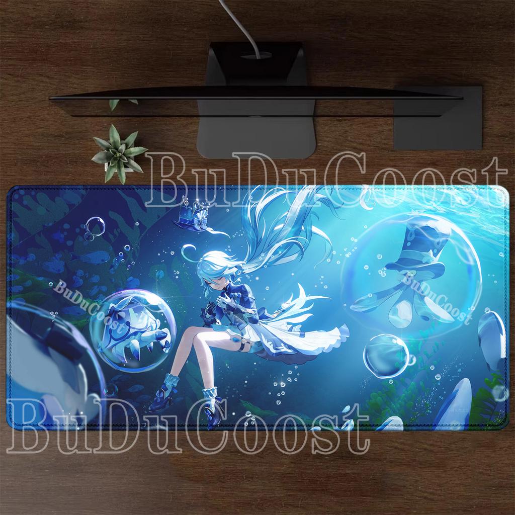 New HD Printing Pretty Genshin Impact Furina Anime XXL Mousepad Office Kawaii Girl Desk Mat Keyboard Mouse Pad Mice Mat Carpet